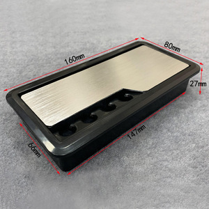 Caja Organizadora de Cables Multifuncional de Aleación de Aluminio Cepillado para Escritorio, Cubierta Rectangular Abatible para Orificios de Cables en Bandejas de Cables - Product Image 1
