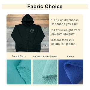 Logo personalizzato stampato Plain 3D ricamo in bianco Full Face Zip felpe nere <span class=keywords><strong>con</strong></span> cappuccio sopra il viso felpe <span class=keywords><strong>con</strong></span> <span class=keywords><strong>cerniera</strong></span> completa per le donne - Product Image 3