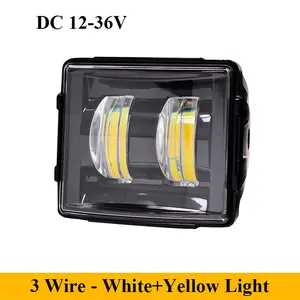 3 Inch 40w Mini Car Led Square Working Light High-brightness Driving Fog Lamps Off-road White Amber Vehicle Fog Spotlights