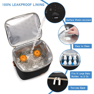 Bolsa Térmica para Leche Materna con Paquete de Hielo, Bolsa para Biberones con Correa para el Hombro, Bolsa Portátil Negra para Madres Lactantes - Product Image 5