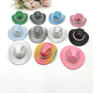 Commercio all'ingrosso Mini cappello da Cowgirl al Neon Glitter spazio olografico cappello da <span class=keywords><strong>Cowboy</strong></span> occidentale decorazione per feste forniture per discoteca - Product Image 3