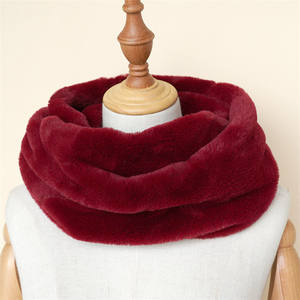 Écharpe en laine tricotée pour <span class=keywords><strong>femme</strong></span>, foulard chaud pour le cou, en fausse <span class=keywords><strong>fourrure</strong></span> de lapin, tricoté, soyeux, tendance hiver - Product Image 3
