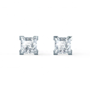 Pendientes de tuerca clásicos de plata S925 con moissanita VVS de corte princesa, chapados en oro, con certificación de terceros, diseño nuevo, joyería personalizada - Product Image 4
