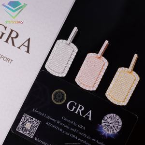 Pendentif en moissanite taille brillant rond, multicolore, breloques en argent sterling, style hip-hop, certifié GRA pour bijoux fins - Product Image 3