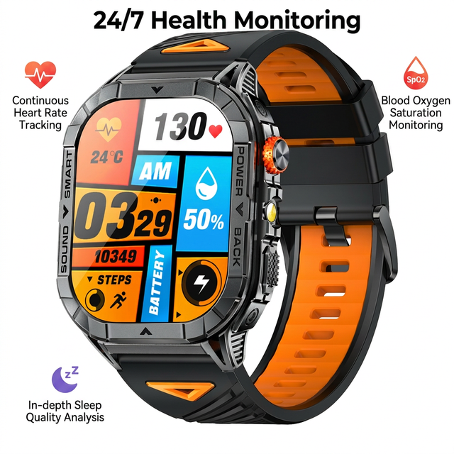 K70A 2.13inch Amoled Outdoor Sports Smart Watch Rugged Zinc Alloy Smartwatch IOS Android 480mah for Men Calling Watch