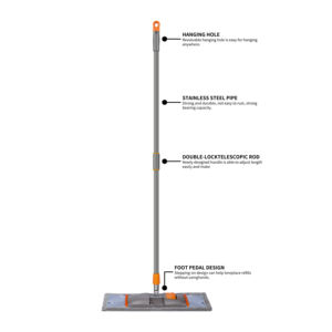 热销超细纤维扁平拖把，带伸缩柄，不锈钢，超强吸水，适用于地板干湿两用，轻松清洁 - Product Image 6