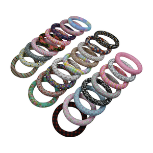 Tendencia de grado alimenticio 65mm impreso anillo de dentición de silicona bebé mordedor collar chupete Diy bebé masticar juguete de silicona mordedor juguete - Product Image 6