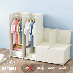 Folding <strong>Portable</strong> <strong>Wardrobe</strong> for Hanging Clothes Combination Armoire Modular Cabinet Storage Organizeral - Product Image 4