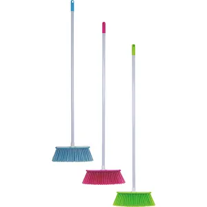 Plastic broom with hard nylon brush, nylon brooms, road sweeping broom for outdoor and indoor