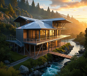 Thiết kế hiện đại nhà tiền chế biệt thự container nhà lắp đặt nhanh chóng kết cấu thép nhẹ cho văn phòng hoặc dân cư sử dụng - Product Image 2