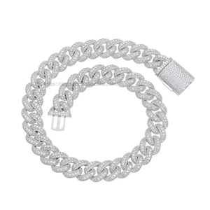 18Mm <b>Cuban</b> <b>Chain</b>, Three Rows of Zirconium <b>Chain</b> Thick <b>Cuban</b> Necklace Tanjing Fashion Lijing Necklace - Product Image 4