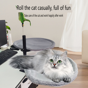 Cama de escritorio suave para gatos, nido para 3 gatos, cómoda hamaca para gatos, para rotación de escritorio, altura ajustable, cama interior para gatitos - Product Image 3