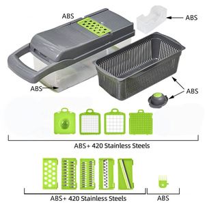Éminceur de légumes multifonctionnel de haute qualité et hachoir à pommes de terre, outil de découpe de cuisine en plastique premium, matériau PP - Product Image 4