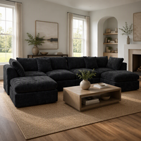 Canapé modulaire sectionnel surdimensionné en U pour salon, avec revêtement en chenille, sans structure, effet nuage, personnalisable en usine