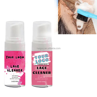 Shampoo pour perruques à base d'huile de coco avec étiquette personnalisée et logo, nettoyant moussant pour dentelle avec brosse de nettoyage