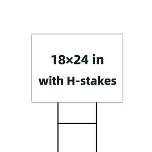 Usine personnalisée sublimation blanc flèche grand 18x24 yard signes avec des enjeux pour les affaires cour pelouse signes panneau d'affichage extérieur - Product Image 1