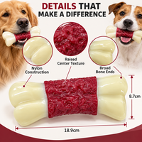 Jouet pour chien en nylon solide et robuste, en forme d'os, bicolore, pour mâcher agressif, adapté aux chiens de plusieurs races