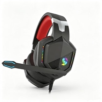 Casque de jeu filaire supra-auriculaire Aesonic GM-889MV en gros avec éclairage RGB, faible latence, son stéréo, suppression du bruit ENC, IPX7