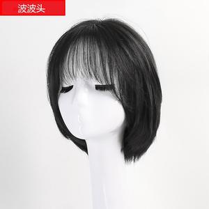 Peluca <span class=keywords><strong>de</strong></span> encaje frontal <span class=keywords><strong>de</strong></span> pelo corto <span class=keywords><strong>para</strong></span> mujer, negra, invisible, sin costuras, natural, elegante, con flequillo, estilo bob, <span class=keywords><strong>de</strong></span> fabricante. - Product Image 2