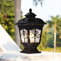 Lampes de colonne carrées en aluminium antique avec verre LED, étanches IP65, résistantes à la pluie, pour extérieur