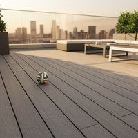Planche de terrasse composite WPC IPE antidérapante brossée Everjade 18 mm |   Revêtement de sol extérieur moderne imperméable à l'eau en imitation bois 3D pour piscine