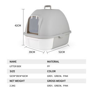 Grand <span class=keywords><strong>bac</strong></span> <span class=keywords><strong>à</strong></span> litière pour chat portable entièrement fermé <span class=keywords><strong>avec</strong></span> fonction de nettoyage facile Cuillère cachée <span class=keywords><strong>Sable</strong></span> Matière <span class=keywords><strong>plastique</strong></span> Plus <span class=keywords><strong>Couvercle</strong></span> - Product Image 4