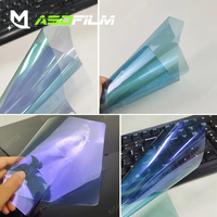 Films pour vitres de voiture Aishide Blue Chameleon changeant de couleur, 76% VLT, teinte pour phares, 2 mil, film pour vitres de voiture