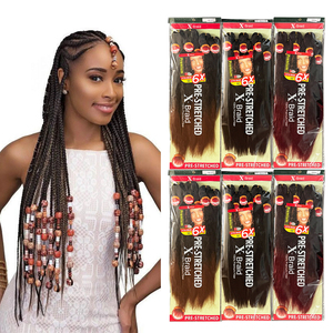 Capelli Sintetici per <span class=keywords><strong>Treccine</strong></span> 6X 52 Pollici, Estensioni <span class=keywords><strong>Africane</strong></span> Yaki Pre-Stirate 500g, Modellabili con Acqua Calda, Parrucche Intrecciate - Product Image 1