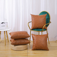 1 Housse de coussin carrée de luxe en cuir PU 45CM/50CM pour hôtel, canapé, chaise, avec fermeture éclair, décoration intérieure, pouf