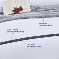 Parure de lit d'hôtel 100 % coton avec housse de couette à passepoil, ensemble 4 pièces pour nouveau projet hôtelier, idéal pour gîtes et appartements, vente en gros directe usine