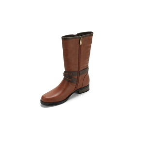 Bottines mi-<span class=keywords><strong>mollet</strong></span> rétro, <span class=keywords><strong>bottes</strong></span> à talon bas avec bride à boucle tressée délicate pour les trajets quotidiens, chaussures décontractées à bout rond pour l'automne/hiver - Product Image 4