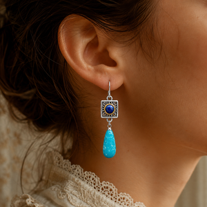 Orecchini a Goccia Bicolore per Donne, Stile Vintage Bohémien, Accessori per Orecchie da Indossare Quotidianamente - Product Image 4