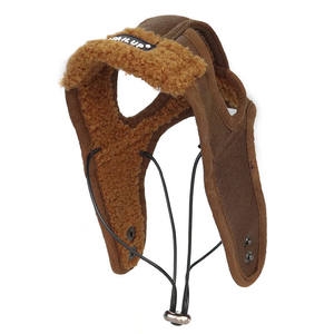 Chapeau aviateur pour <span class=keywords><strong>chien</strong></span> en cuir PU noir cool, hiver, tailles uniques, sport, avec oreilles pour le froid - Product Image 4