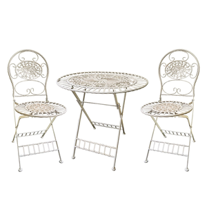 Table et chaises de jardin en fer forgé rétro de style américain, intérieur/extérieur, balcon, cour, terrasse, pour le <span class=keywords><strong>thé</strong></span> de l'après-midi - Product Image 4