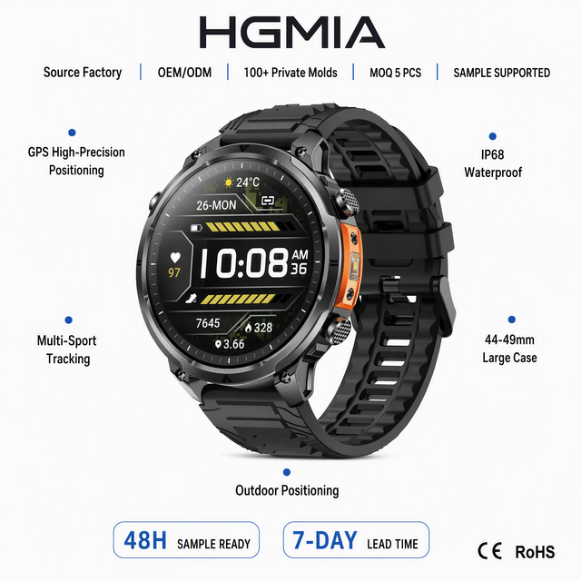 Smart Watch 2026 MK100 GPS 44-49mm TFT HD Screen Ultra High Precision Outdoor IP68 Fitness Tracker Multisport Tracker for Men