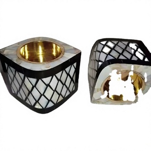 Imperial Pearl Essence Mother of Pearl Inlay Resin <b>Bakhoor</b> Burner Premium Arabic <b>Oud</b> Holder for Festive Decor - Product Image 1