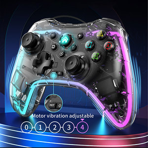 Somostel Contrôleur de lumière RVB transparent sans fil Moteur de vibration Compatible <span class=keywords><strong>PS4</strong></span> Android Phone Console de jeu Joysticks à distance - Product Image 4