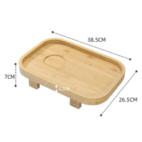Plateau de lit à clipser en bambou naturel, direct usine, pour lit simple, étagère de lit superposé, organisateur d'accoudoir de canapé, pour salon, repas et tasses