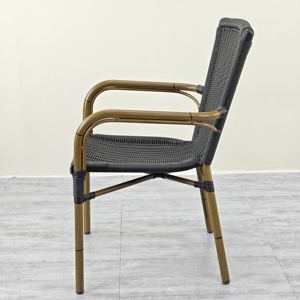 <span class=keywords><strong>Fauteuil</strong></span> en <span class=keywords><strong>rotin</strong></span> PE tissé classique <span class=keywords><strong>vintage</strong></span> pour l'extérieur, mobilier de jardin en aluminium pour café, restaurant empilable, osier pour - Product Image 3