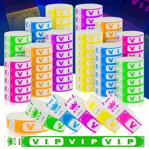 Bracelets jetables en papier synthétique pour billets d'entrée, étanches et anti-contrefaçon, bracelets personnalisés à bas prix - Product Image 5