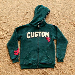 Sudadera con capucha extragrande de algodón grueso con estampado gráfico y cremallera completa, estilo boxy y corto, de fabricante de ropa FTS - Product Image 3
