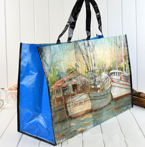 Nhà máy cung cấp bán buôn màu đỏ tùy chỉnh in ấn dễ thương chất lượng cao Tote <span class=keywords><strong>PP</strong></span> dệt Túi mua sắm - Product Image 2