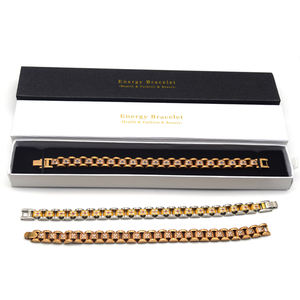 Gelang Rantai Berlian Imitasi Perempuan, Rantai Tangan Magnetik Stainless Steel Energi Positif Germanium - Product Image 6