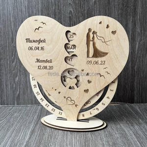 <span class=keywords><strong>Calendrier</strong></span> perpétuel <span class=keywords><strong>en</strong></span> <span class=keywords><strong>bois</strong></span> découpé au laser personnalisé <span class=keywords><strong>Calendrier</strong></span> <span class=keywords><strong>permanent</strong></span> pour la décoration de la Saint-Valentin - Product Image 2