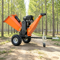 Broyeur de bois professionnel à essence GS120pro 15HP, capacité de 6 pouces, démarrage électrique, broyeur de bois à tambour, machine forestière remorquable