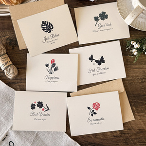 Tarjeta de Felicitación de Diseño Personalizable <span class=keywords><strong>Vintage</strong></span> con Sobre de Papel Kraft para Días Festivos, <span class=keywords><strong>Cumpleaños</strong></span>, Regalos, Acción de Gracias, Mensajes Empresariales - Product Image 2