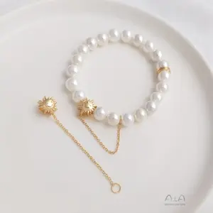 Bracelets de mode accessoires lune soleil grand trou perle pendentif chaîne DIY perlé Bracelet entretoise perles