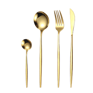 Couverts à dessert de luxe en or <span class=keywords><strong>et</strong></span> argent de qualité supérieure Couteaux à steak Ensemble de couverts roulés pour mariages <span class=keywords><strong>et</strong></span> dîners - Product Image 1