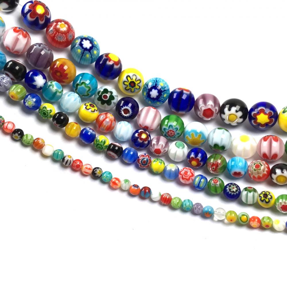 Millefiori glas, Venetië, hart-kralen, 12x12x5mm, multi-kleur. Verkocht