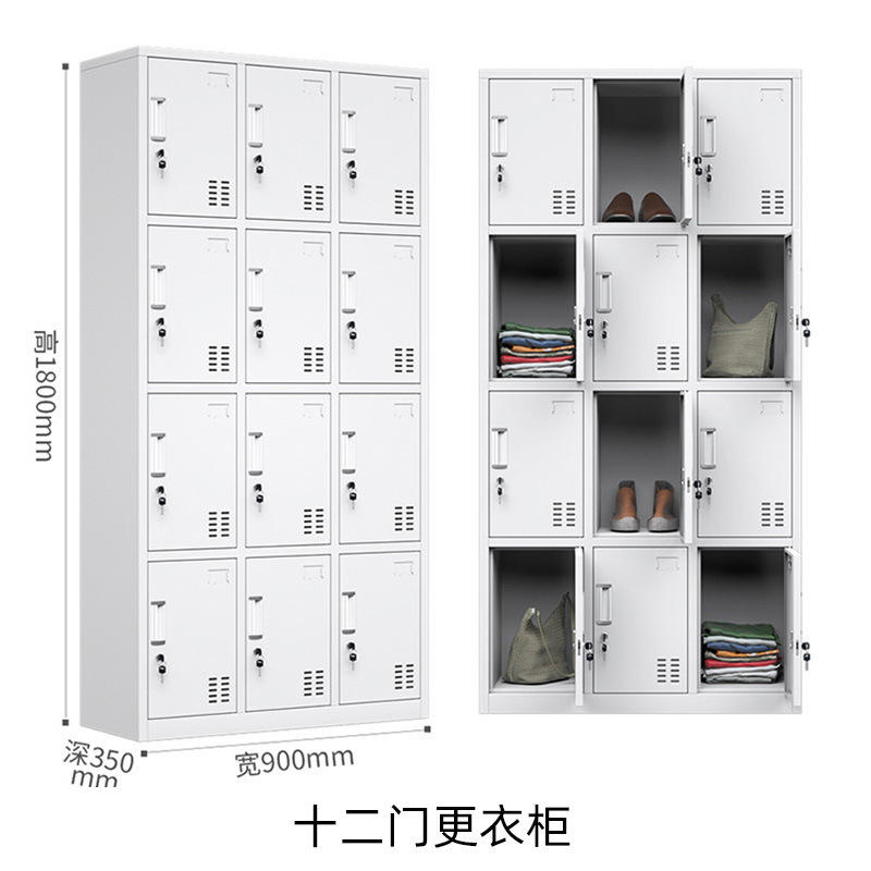 Casier gris à douze portes